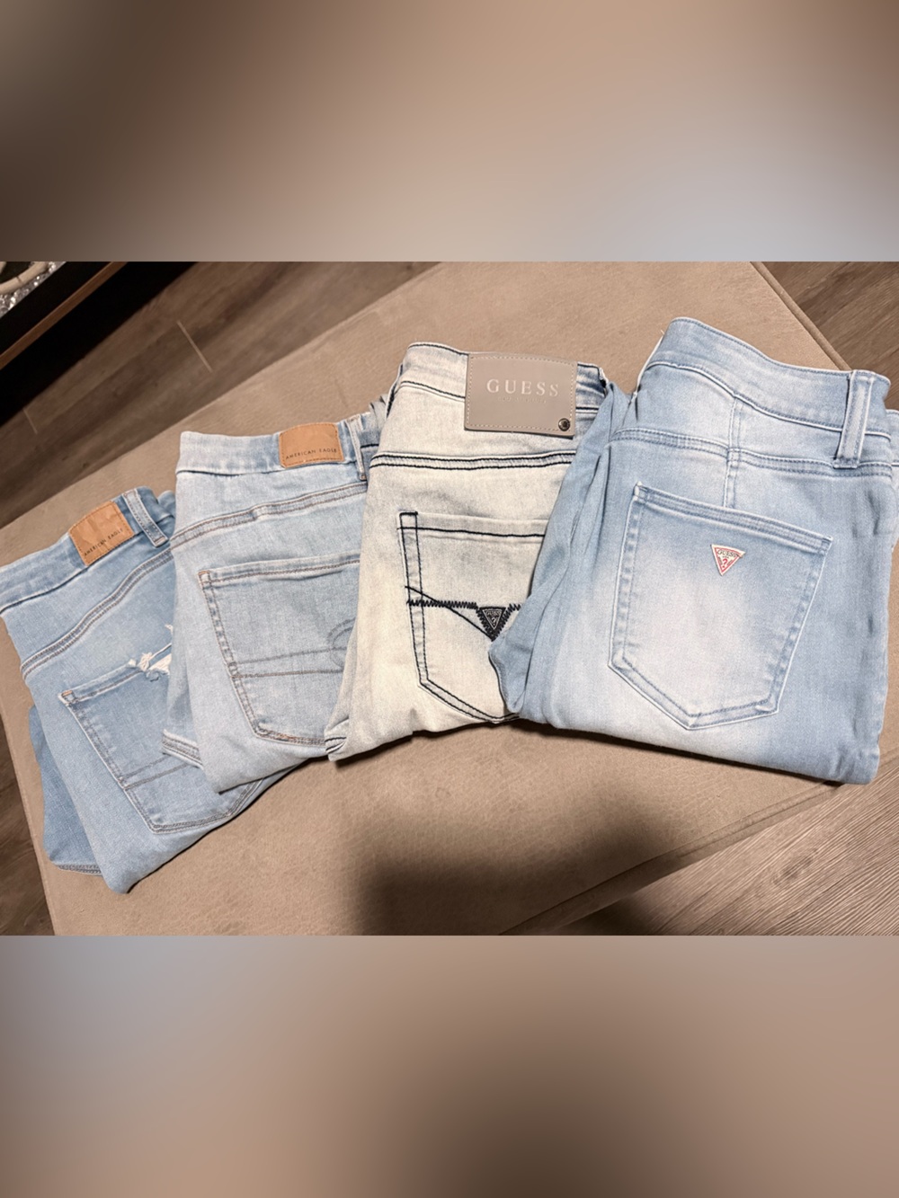 Bundle 4 Jeans – Guess + American Eagle Light Wash Skinny Size 8/10/30